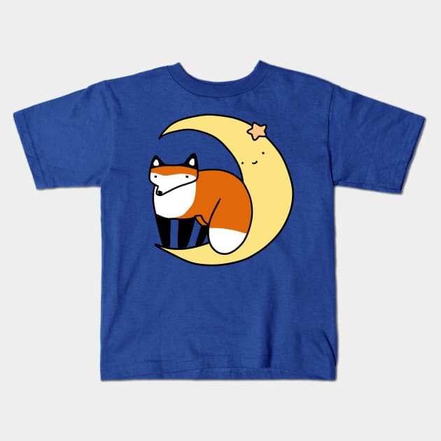 Fox and Moon Kids T-Shirt by saradaboru